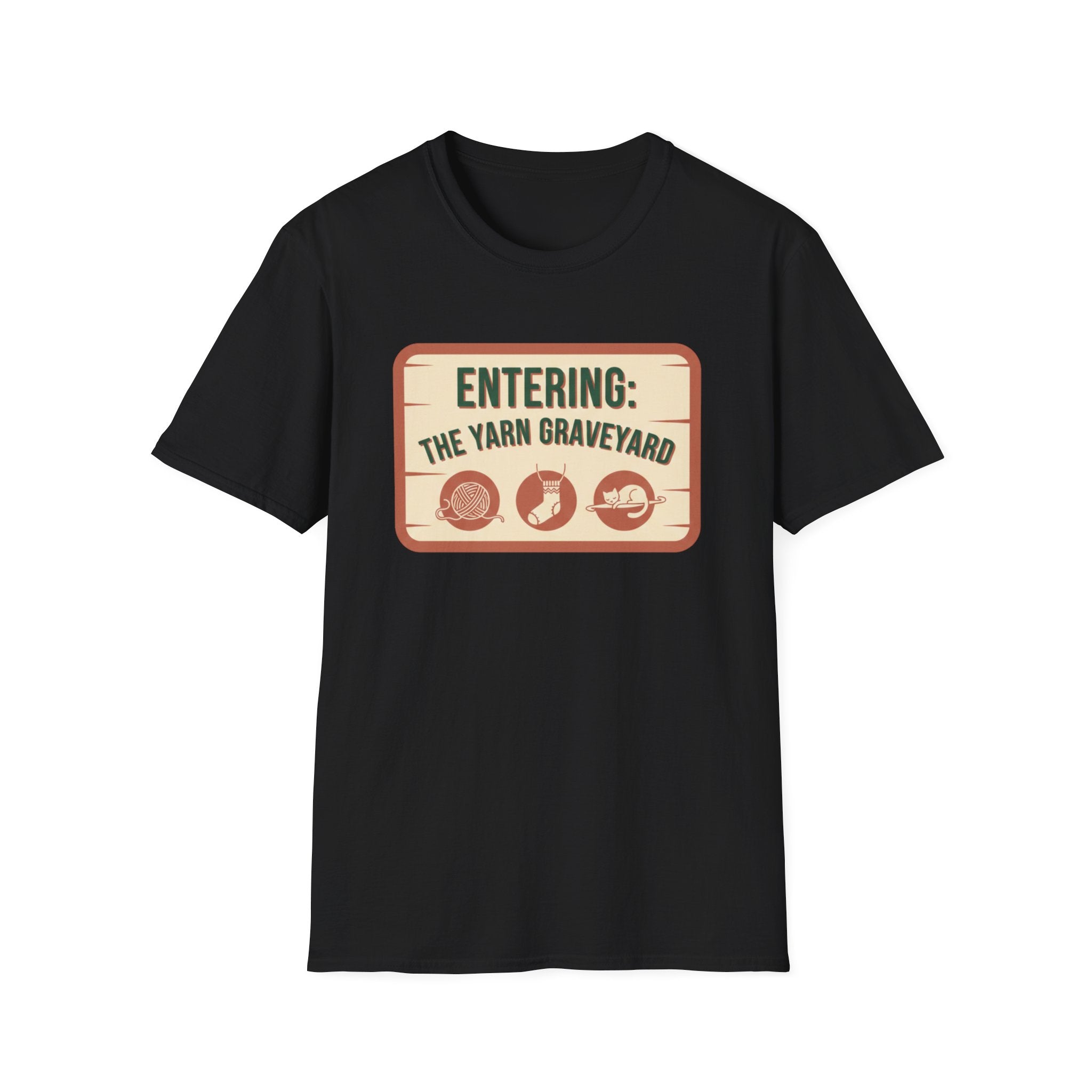 Plaque Entering The Yarn Graveyard T-Shirt