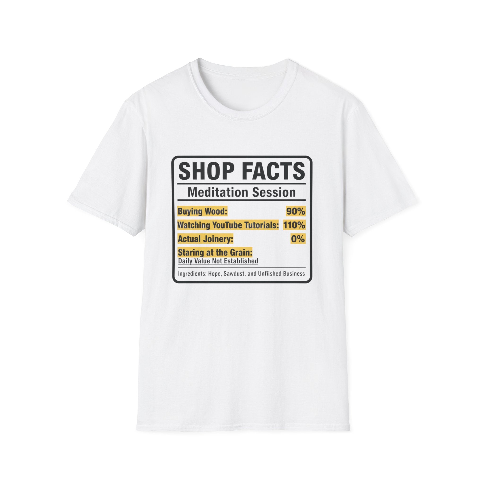 Nutrition Facts Shop Facts T-Shirt