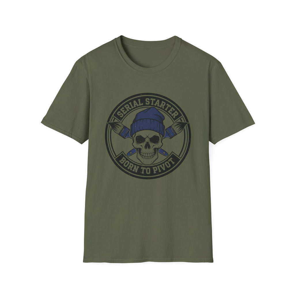 Skull Serial Starter Born To Pivot T-Shirt
