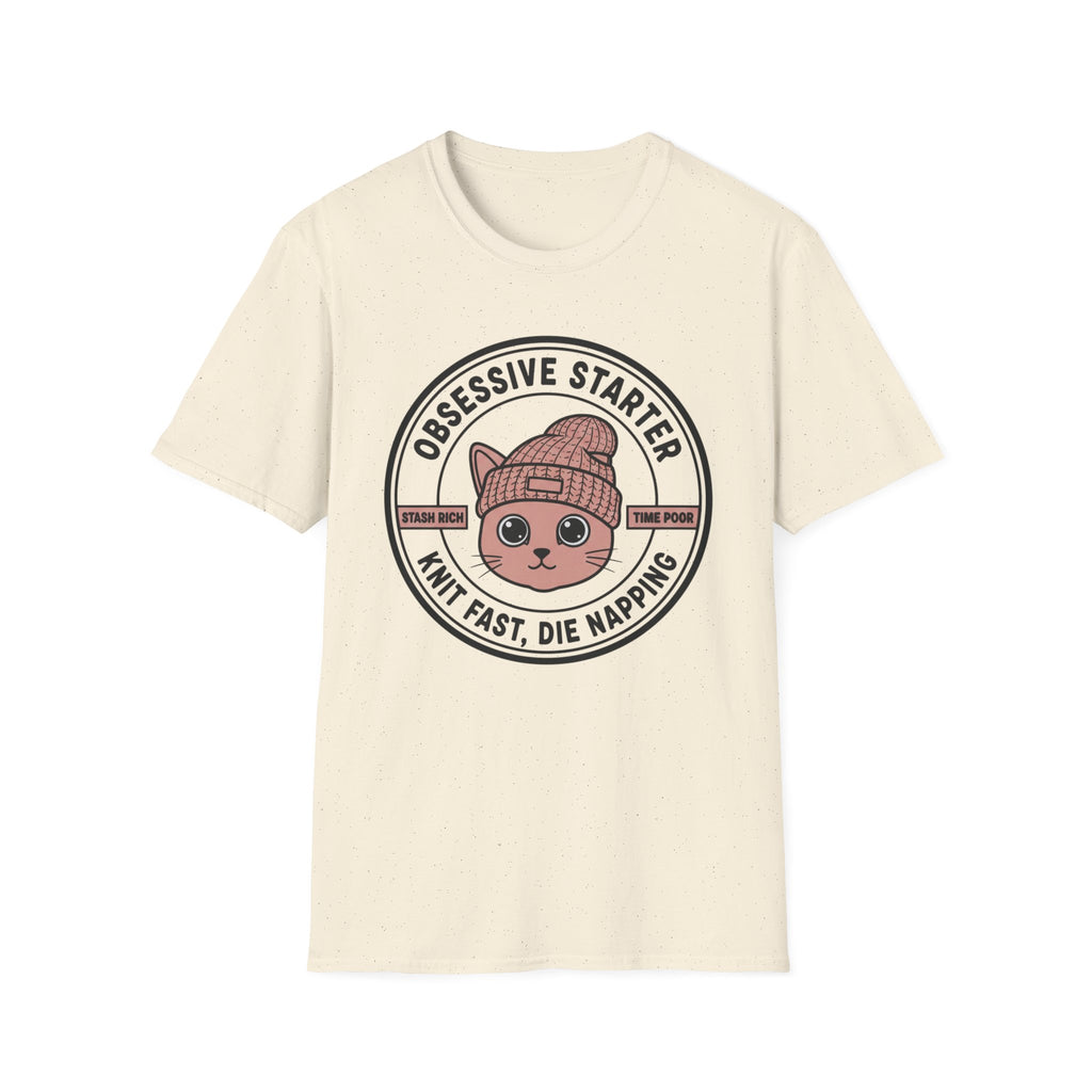 Cat Stamp Knit Fast Die Napping T-Shirt
