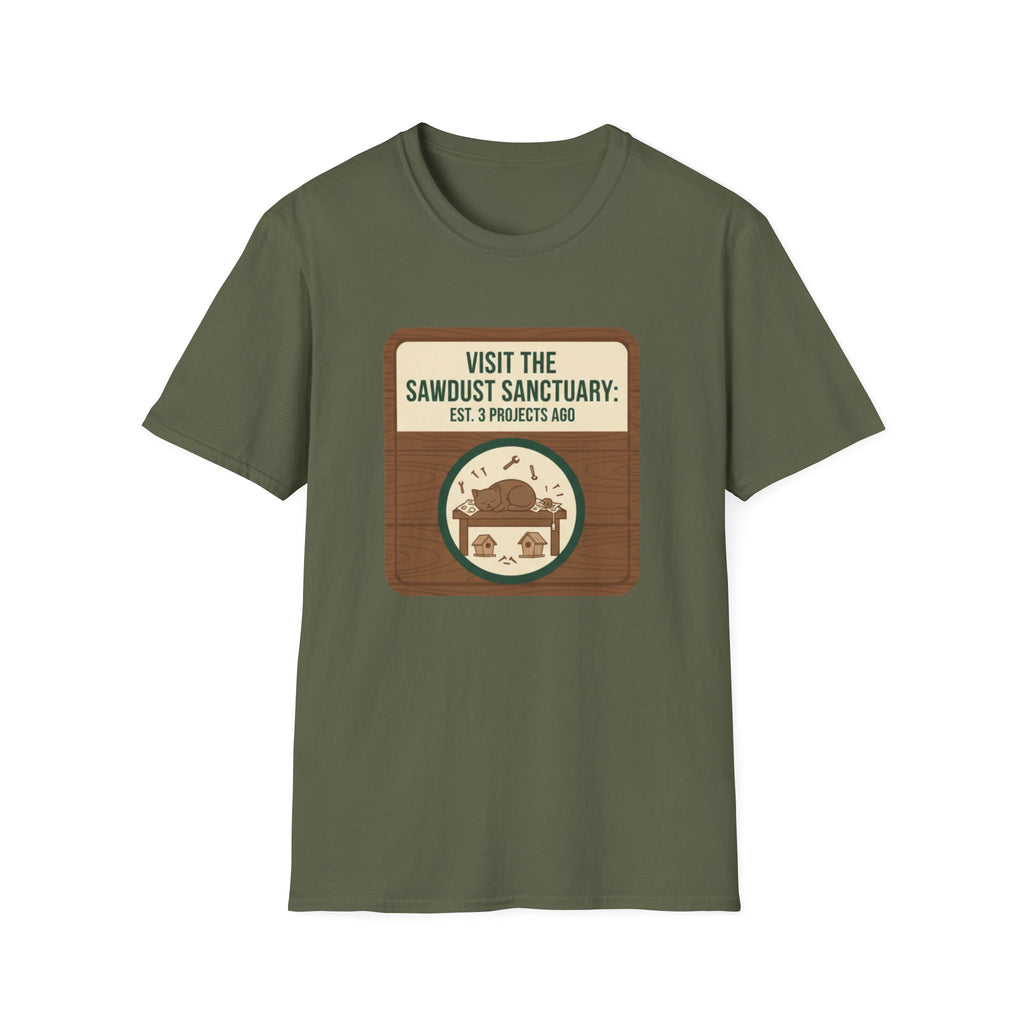 Plaque Visit Sawdust Sanctuary T-Shirt