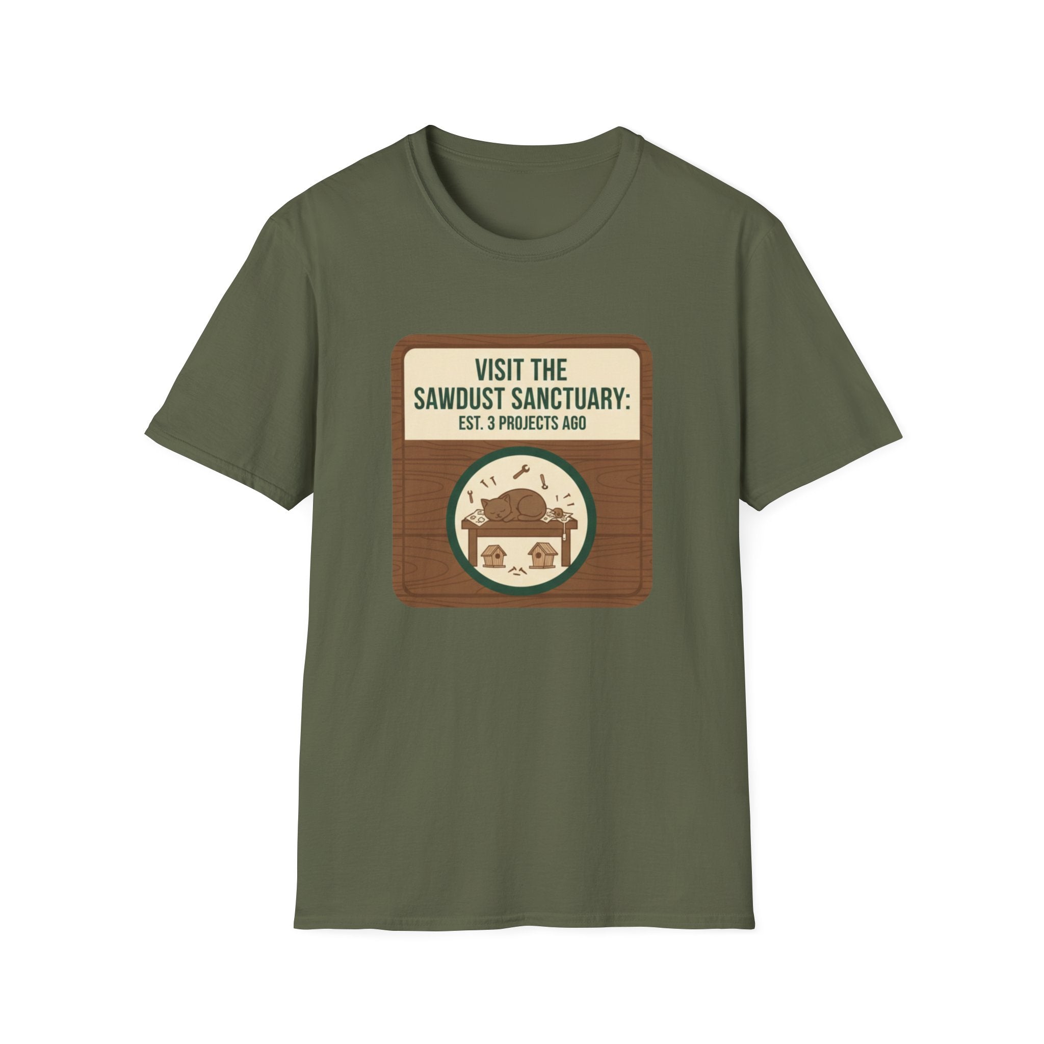 Plaque Visit Sawdust Sanctuary T-Shirt