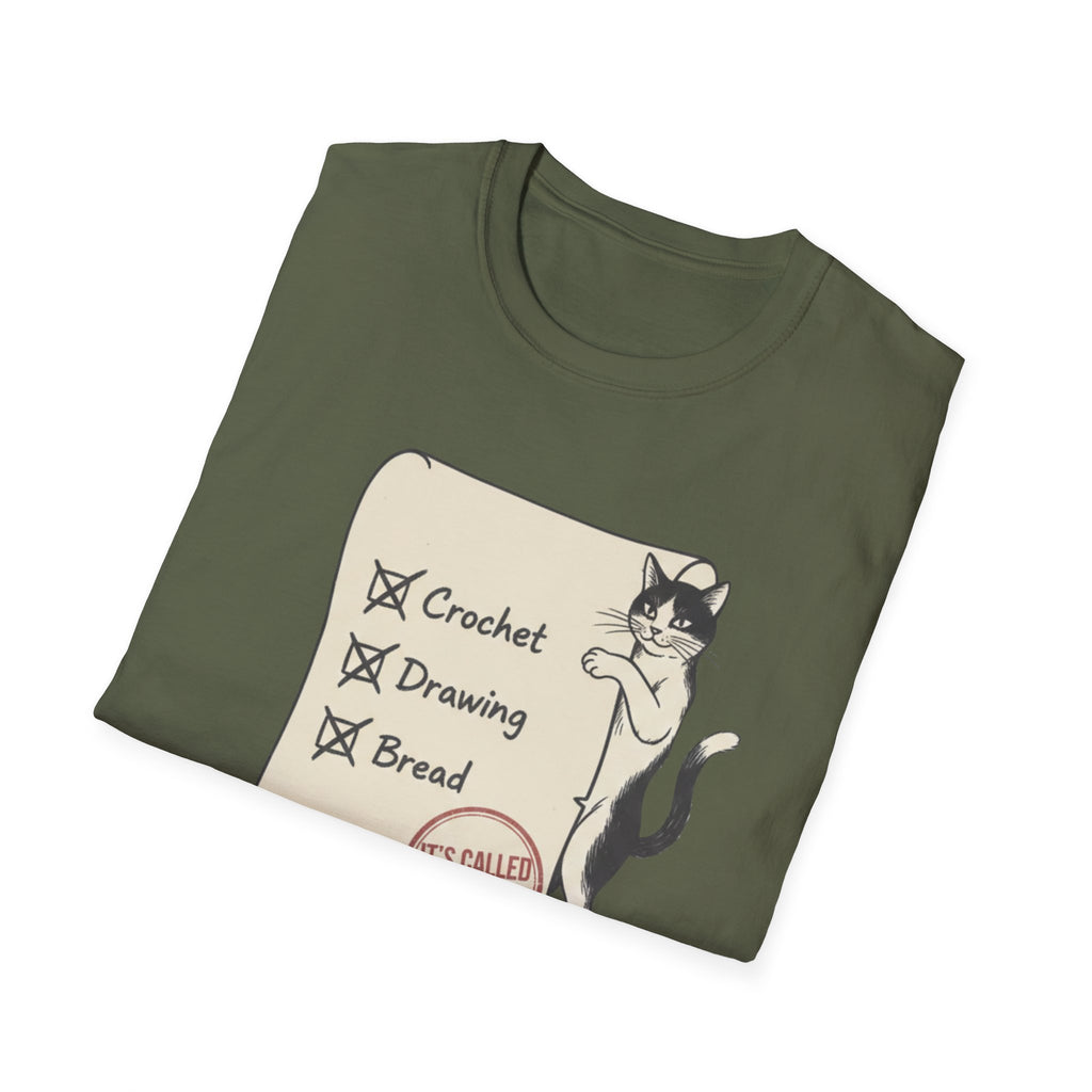 Cat Crochet Drawing Bread Exploring T-Shirt