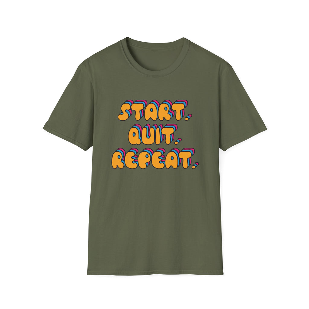 Start Quit Repeat Groovy T-Shirt