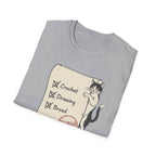 Cat Crochet Drawing Bread Exploring T-Shirt