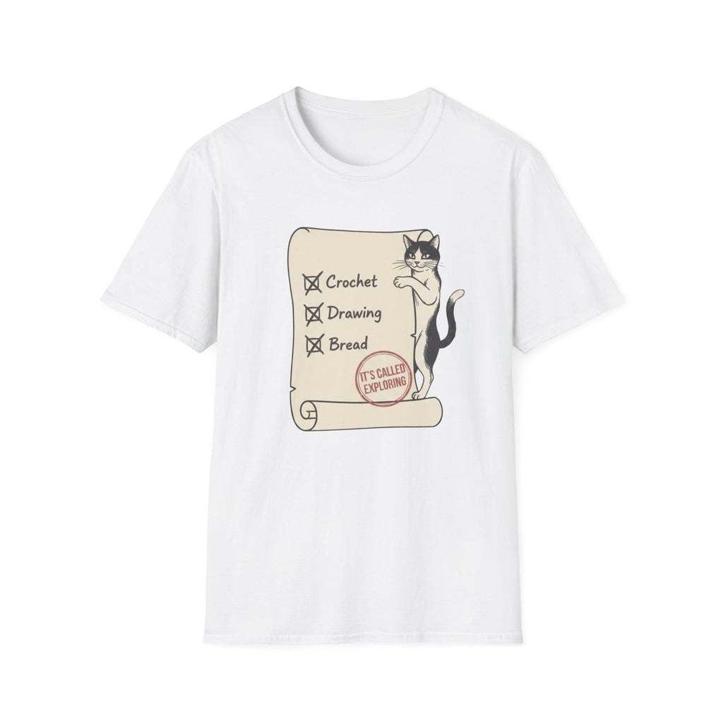 Cat Crochet Drawing Bread Exploring T-Shirt