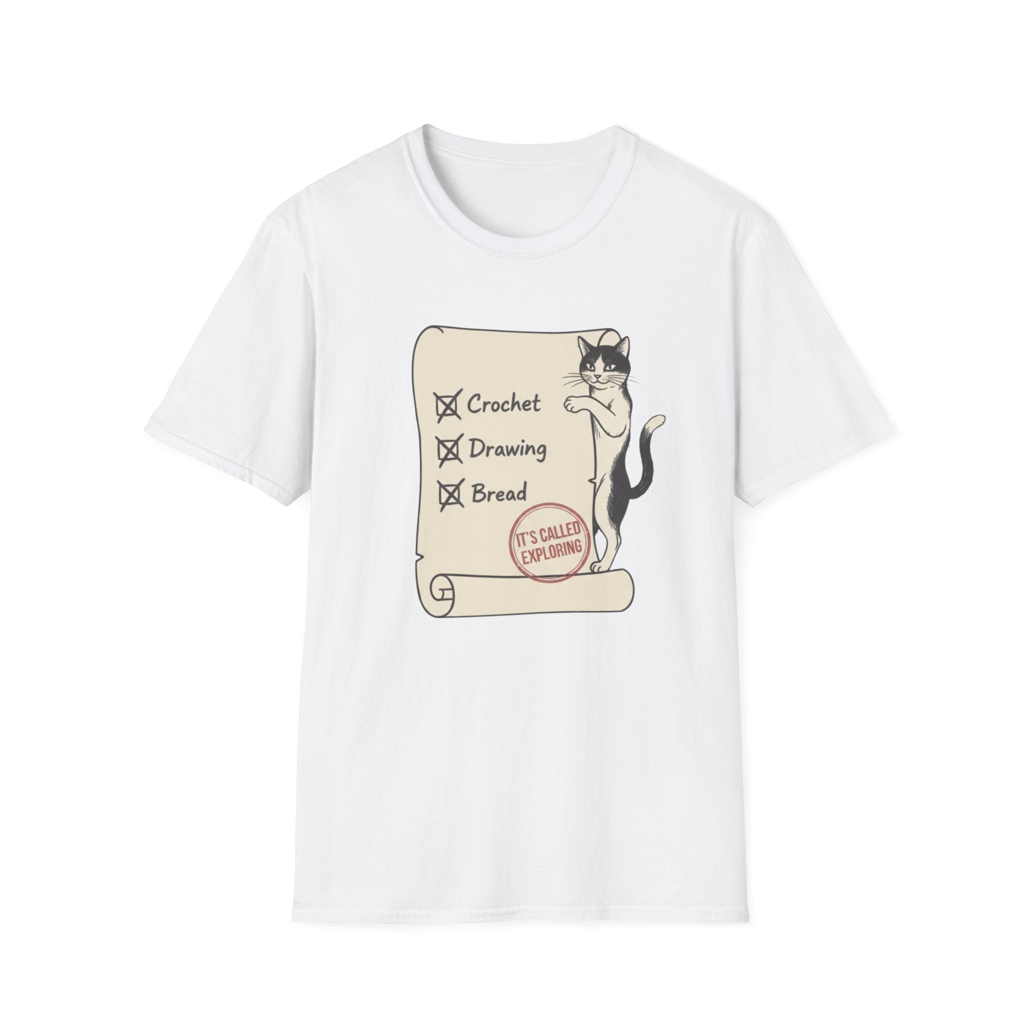 Cat Crochet Drawing Bread Exploring T-Shirt