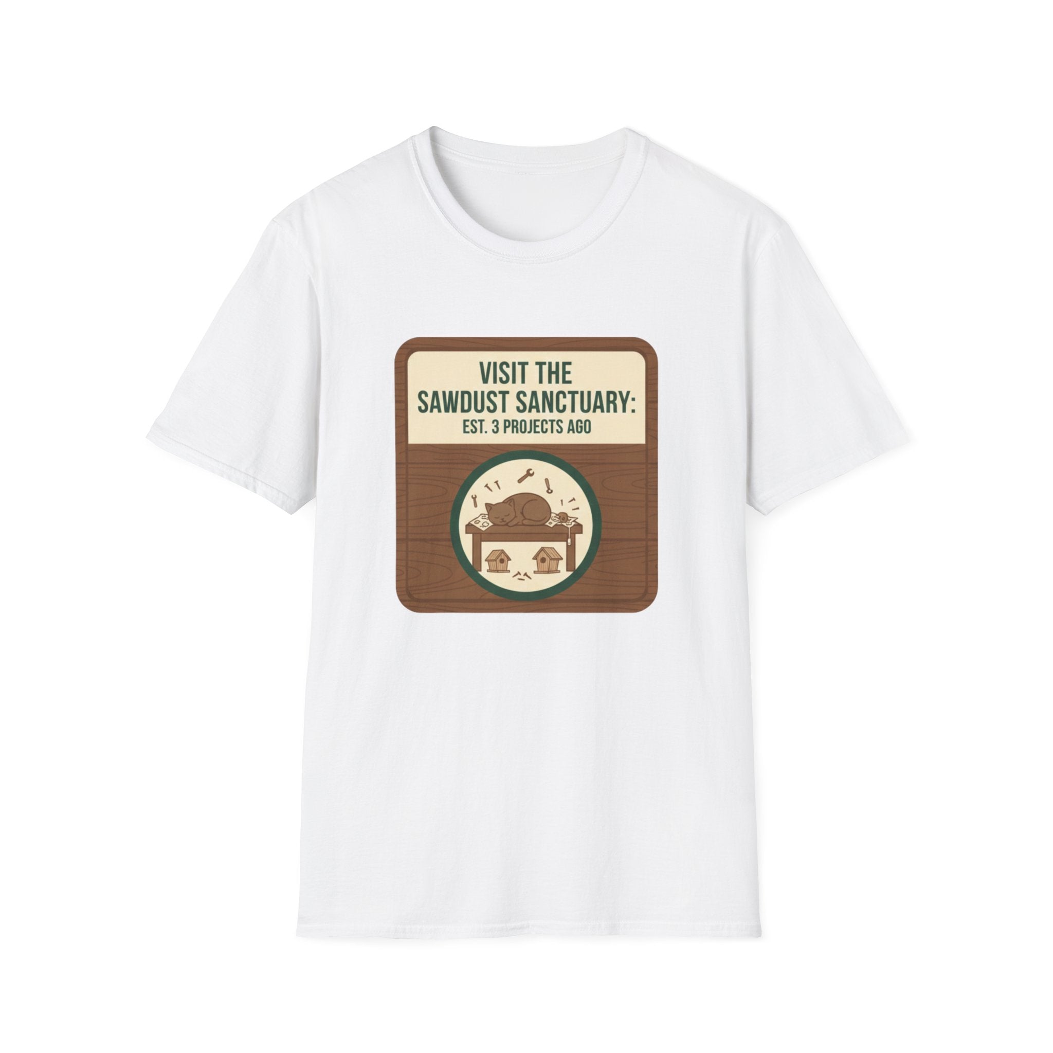 Plaque Visit Sawdust Sanctuary T-Shirt