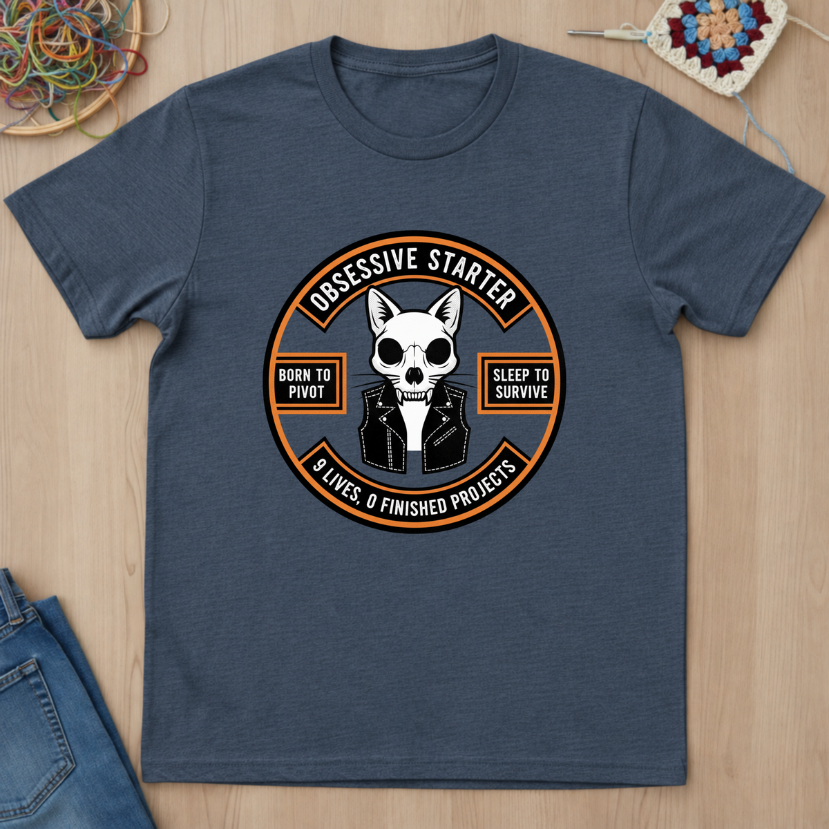 Cat Nine Lives Zero Finished Projects T-Shirt