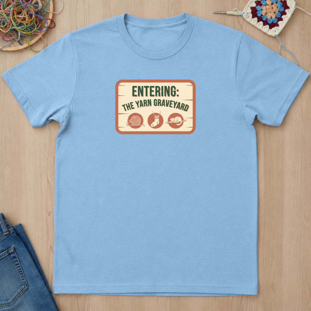 Plaque Entering The Yarn Graveyard T-Shirt