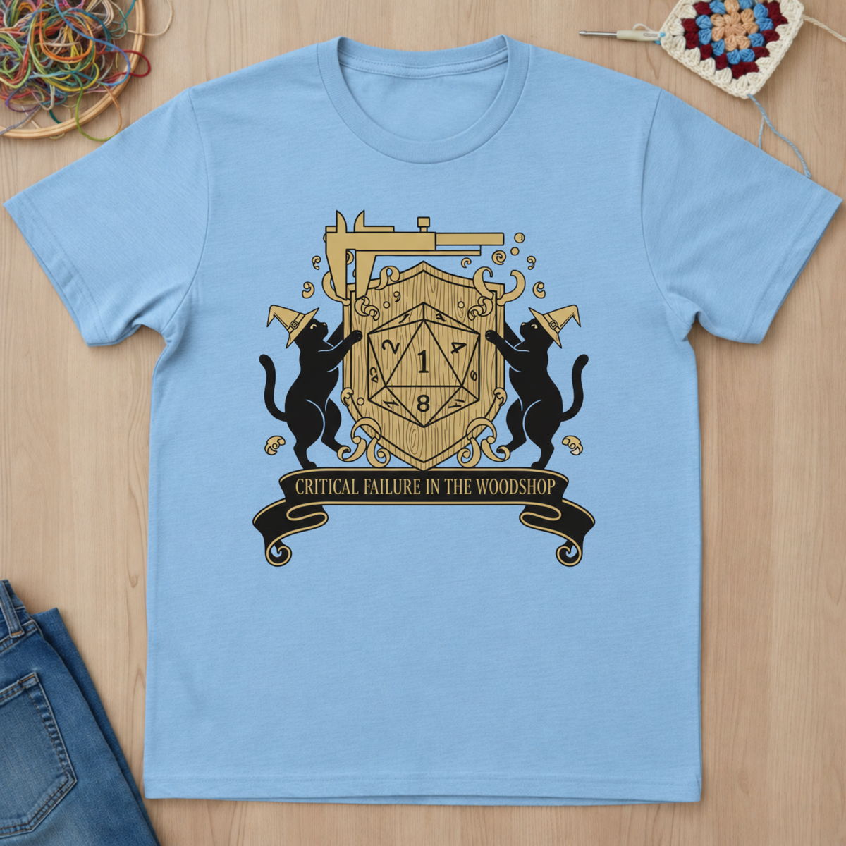 Cats Critical Failure In The Woodshop T-Shirt
