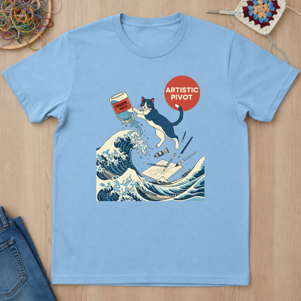 Cat Wave Artistic Pivot T-Shirt