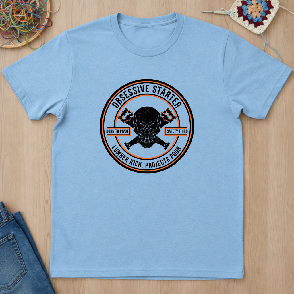 Skull Stamp Lumber Rich Projects Poor T-Shirt