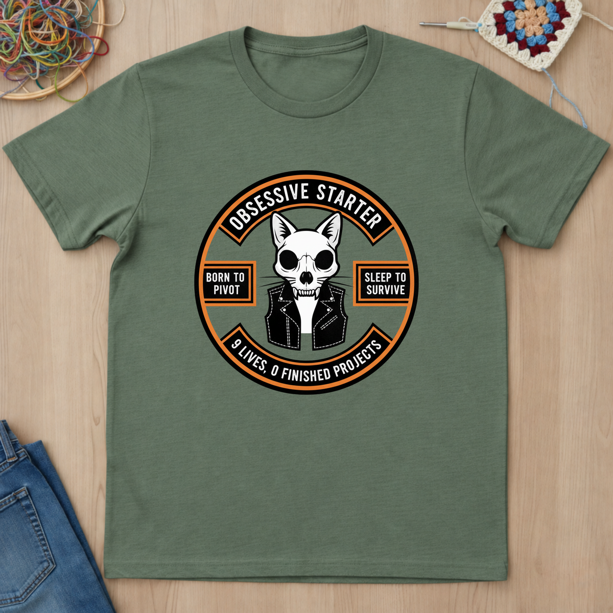 Cat Nine Lives Zero Finished Projects T-Shirt