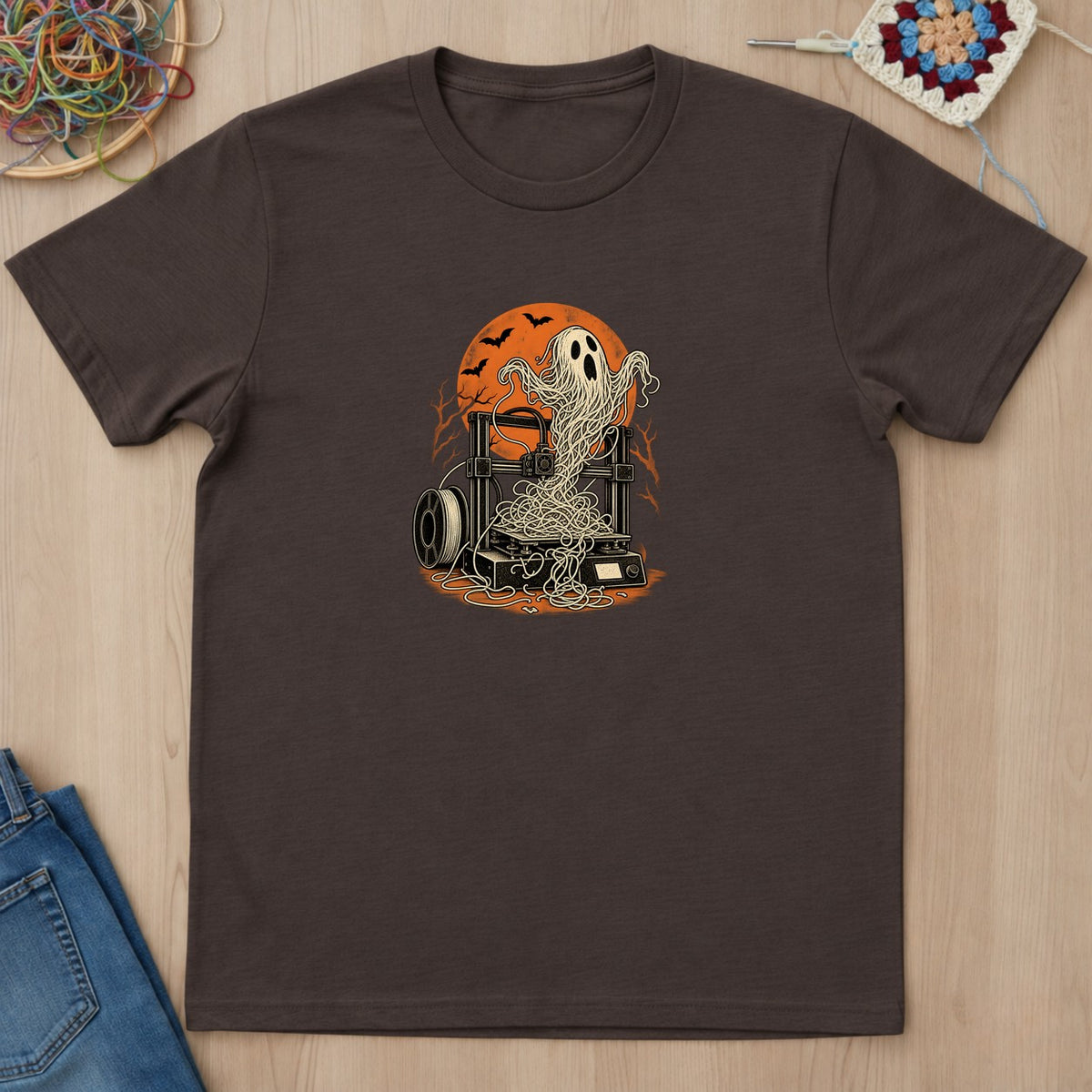 T-shirt mockup — Dark Chocolate