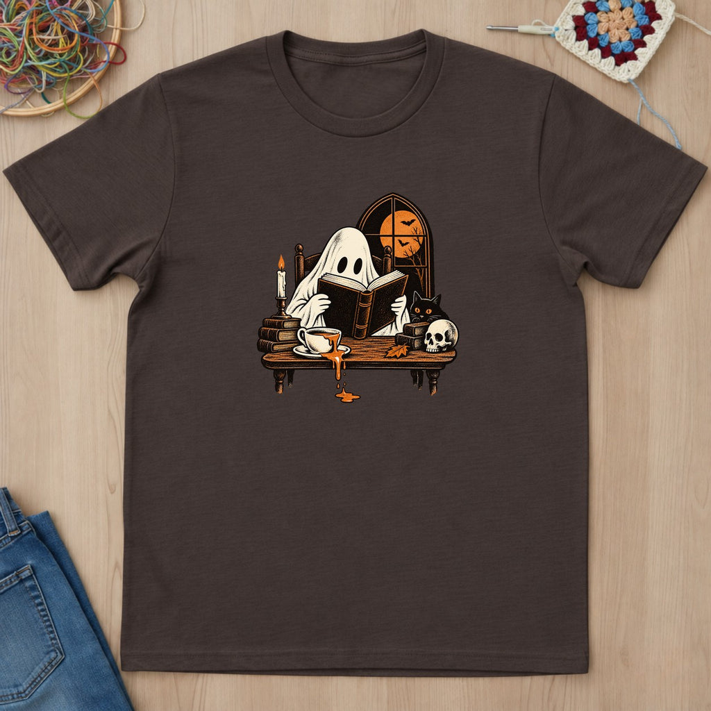 T-shirt chocolat foncé présenté à plat