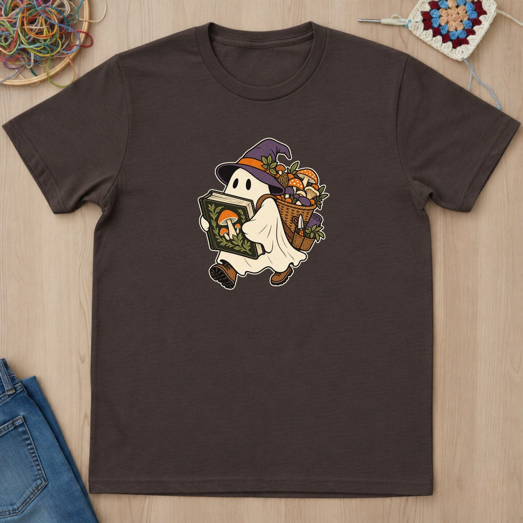 T-shirt chocolat foncé présenté à plat