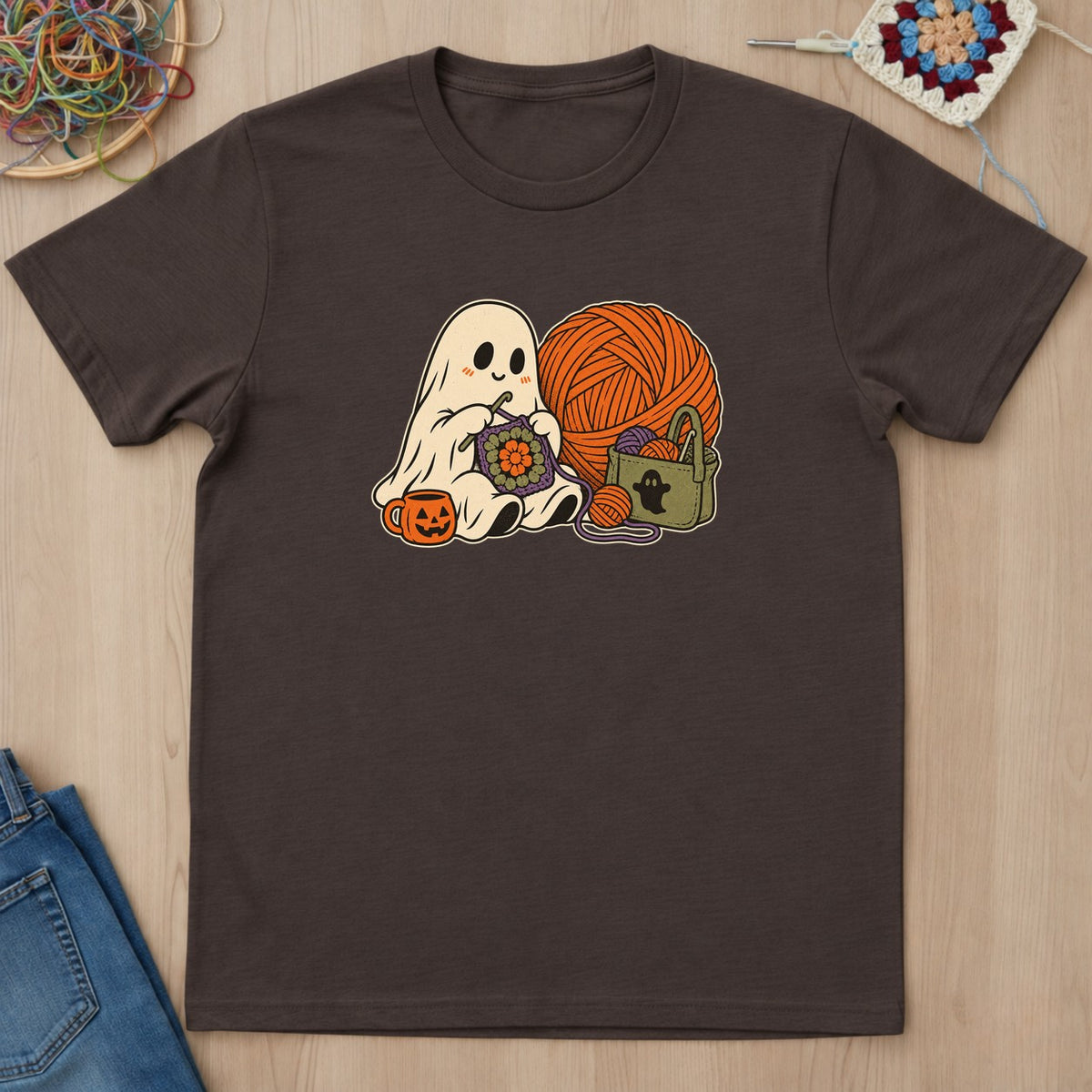 T-shirt mockup — Dark Chocolate