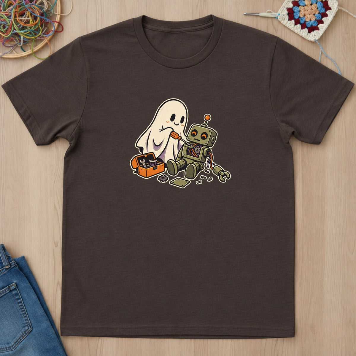 T-shirt mockup — Dark Chocolate