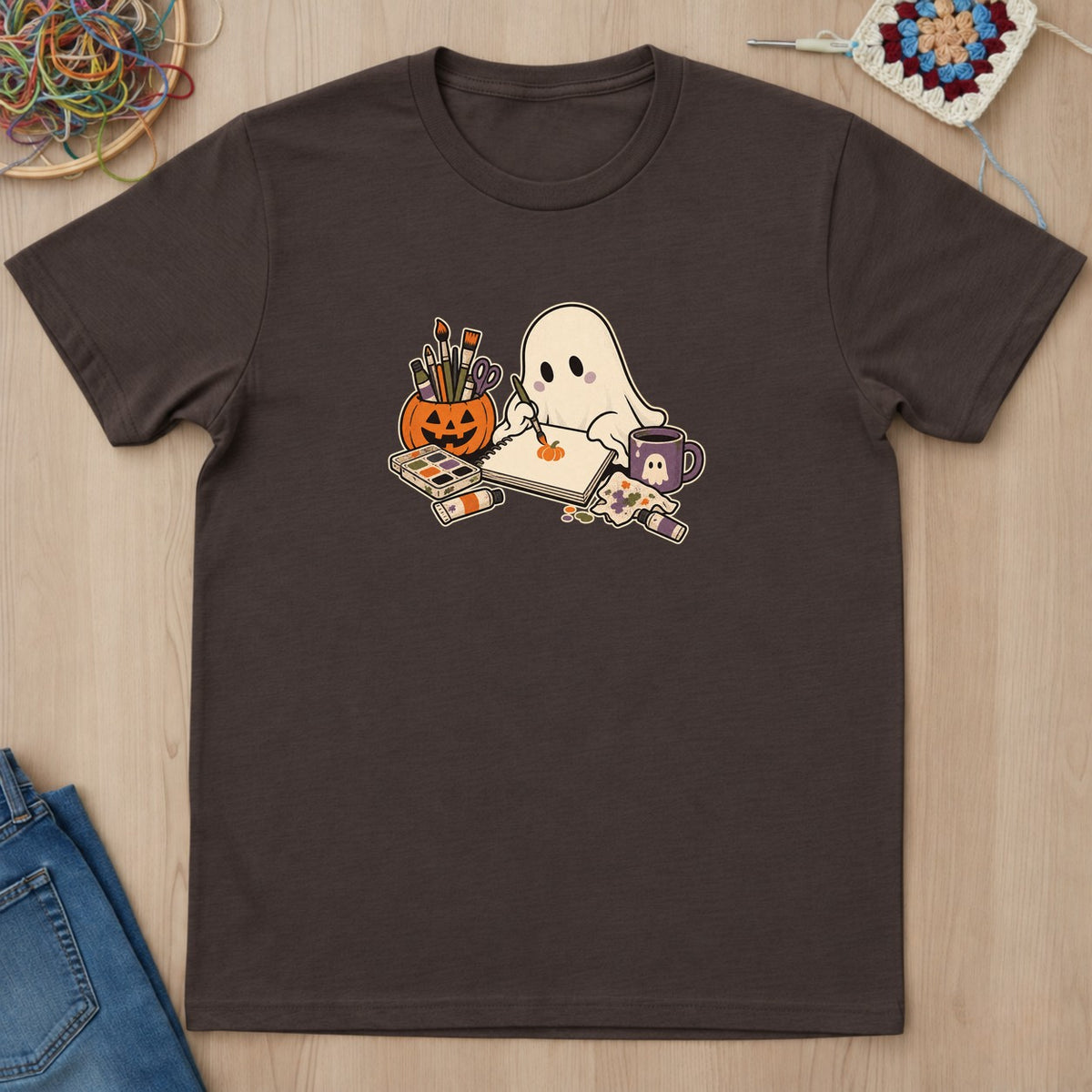 T-shirt mockup — Dark Chocolate
