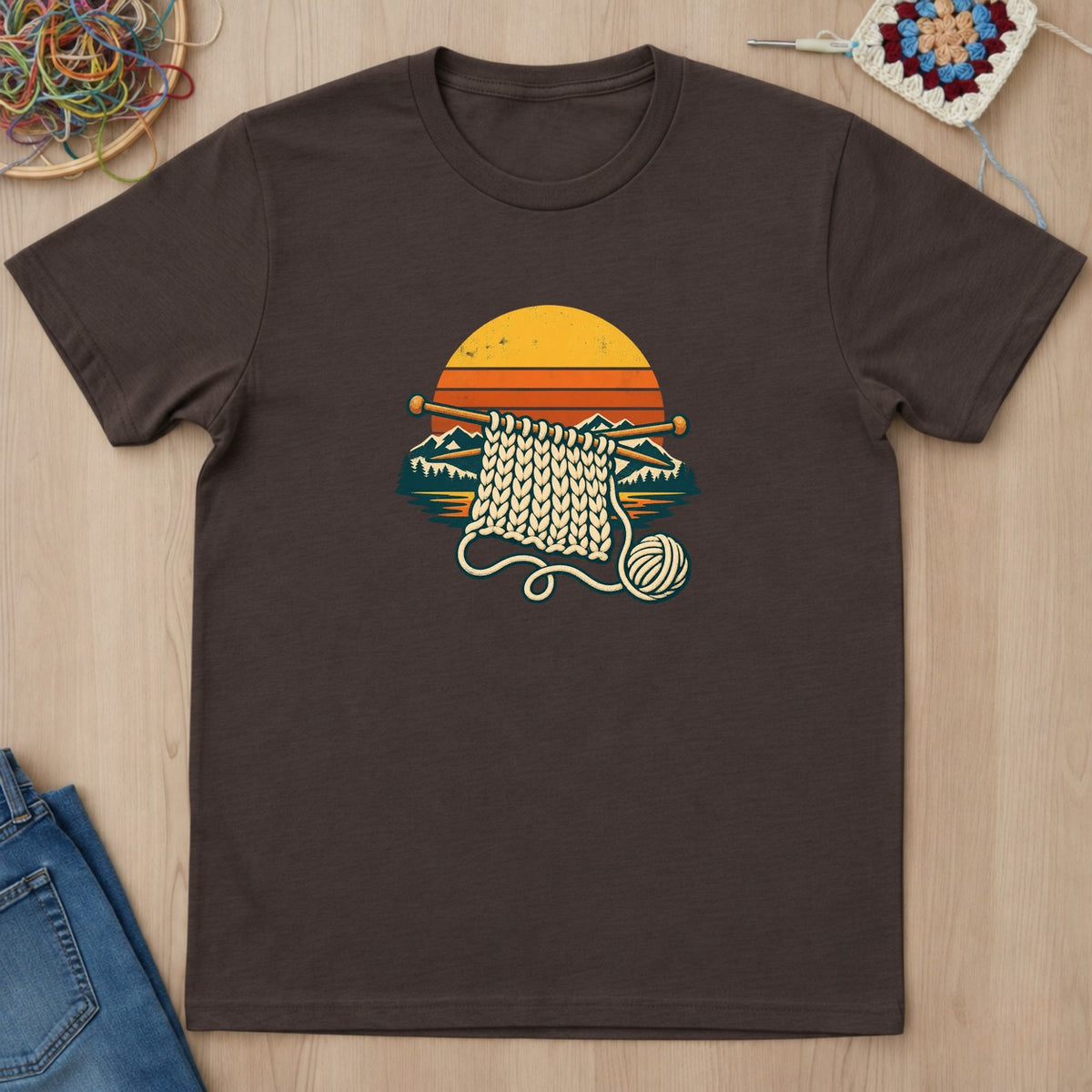 T-shirt mockup — Dark Chocolate