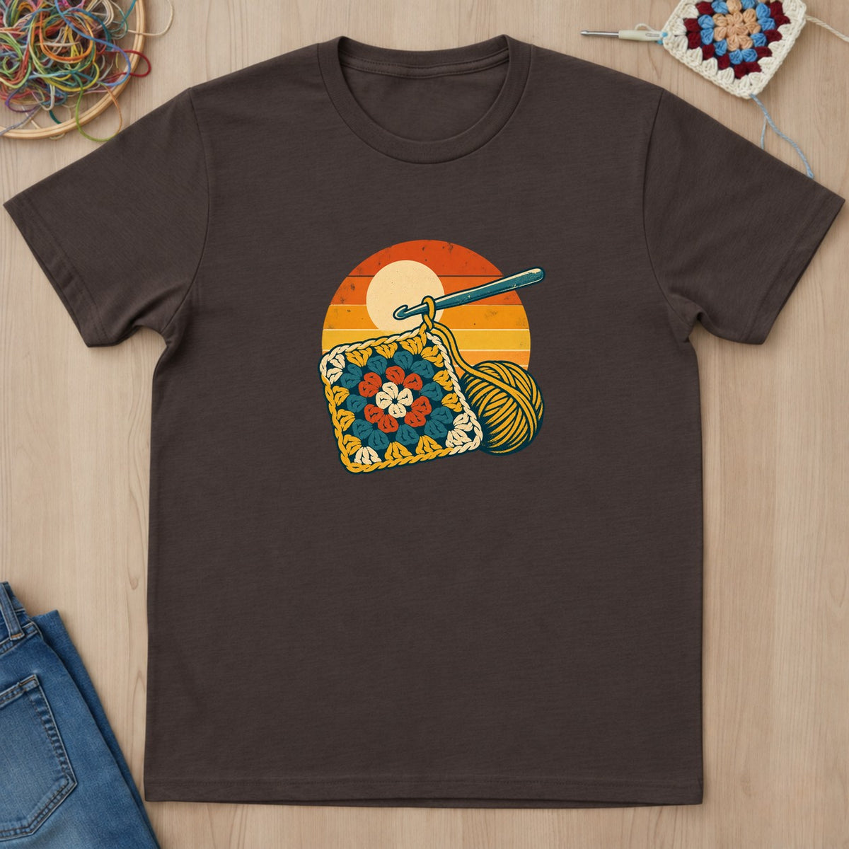 T-shirt mockup — Dark Chocolate