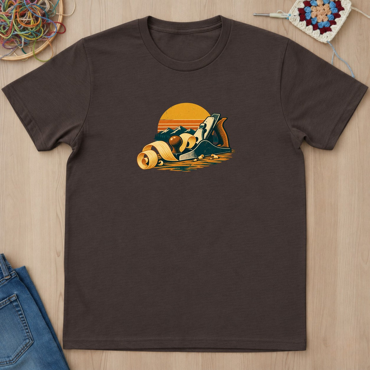 T-shirt mockup — Dark Chocolate