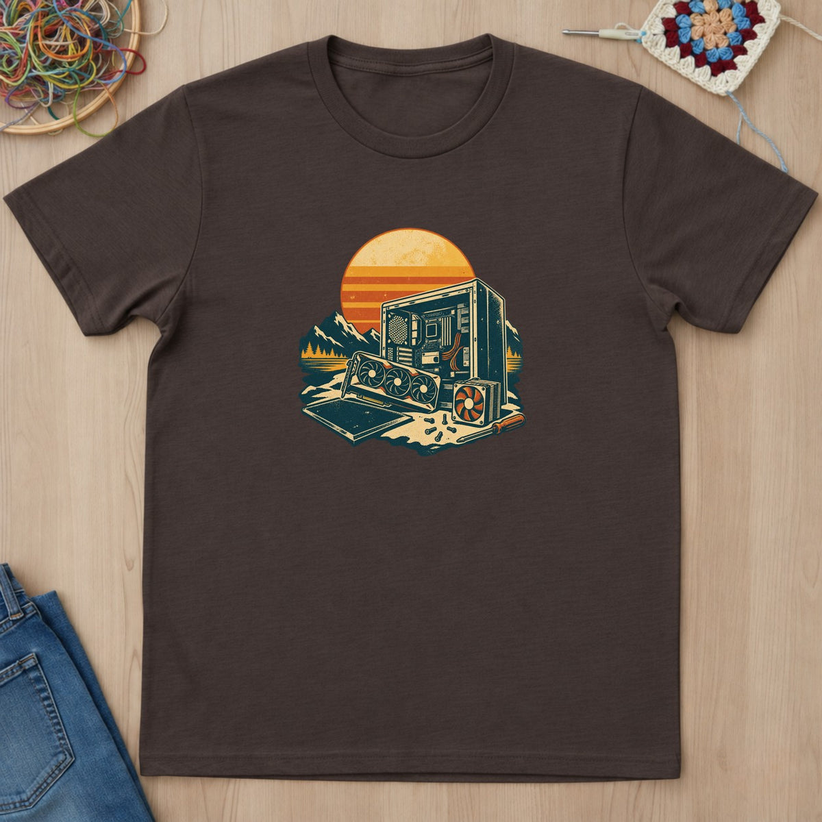 T-shirt mockup — Dark Chocolate