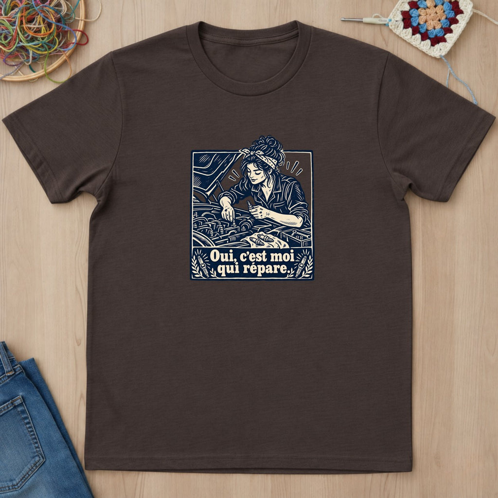 T-shirt mockup — Dark Chocolate