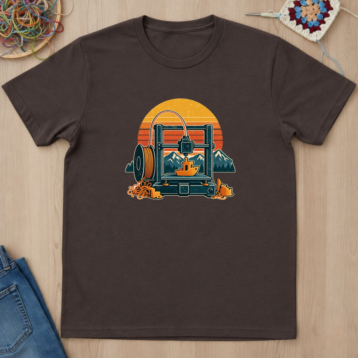 T-shirt mockup — Dark Chocolate