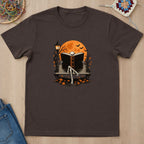 T-shirt chocolat foncé présenté à plat