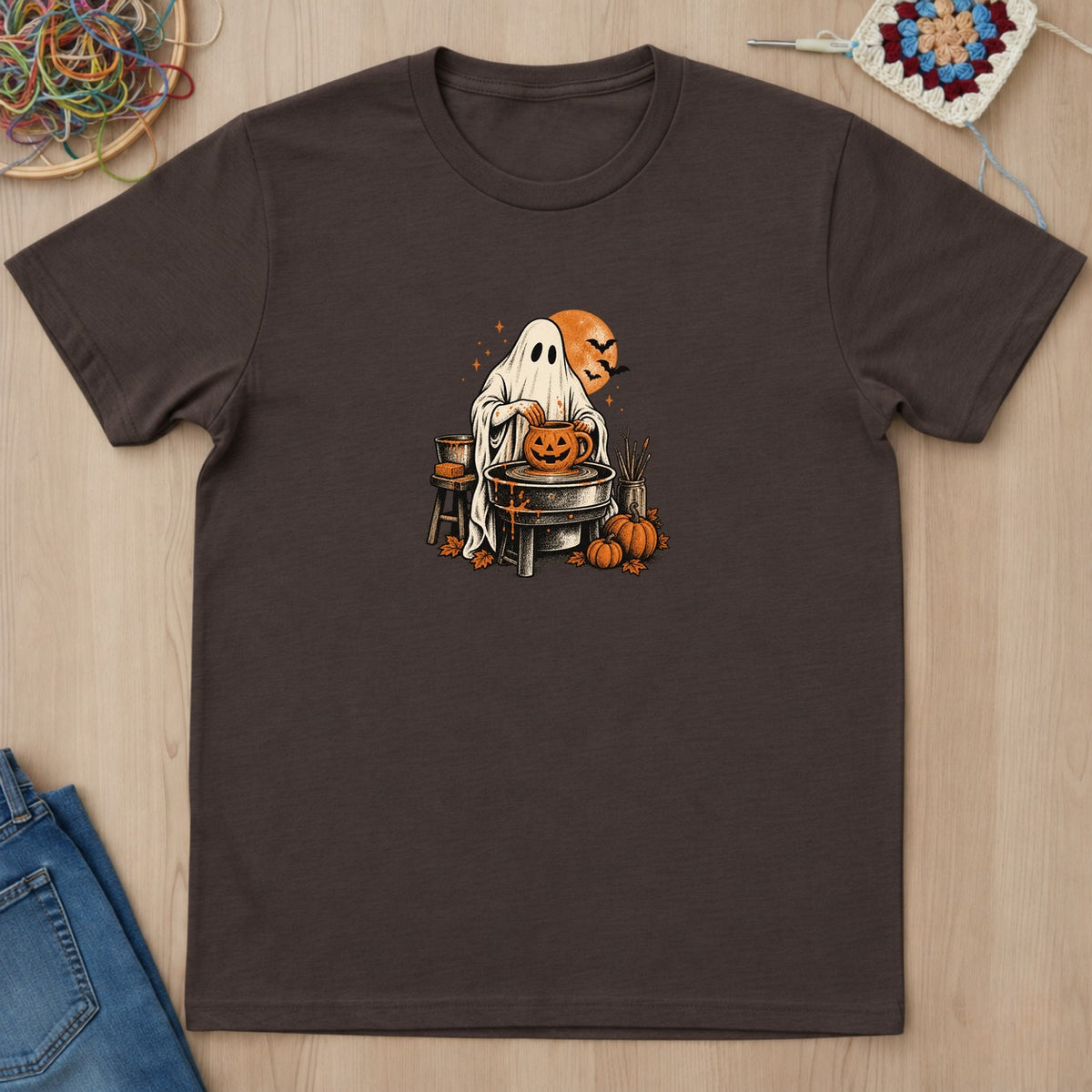 T-shirt mockup — Dark Chocolate