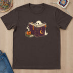 T-shirt chocolat foncé présenté à plat