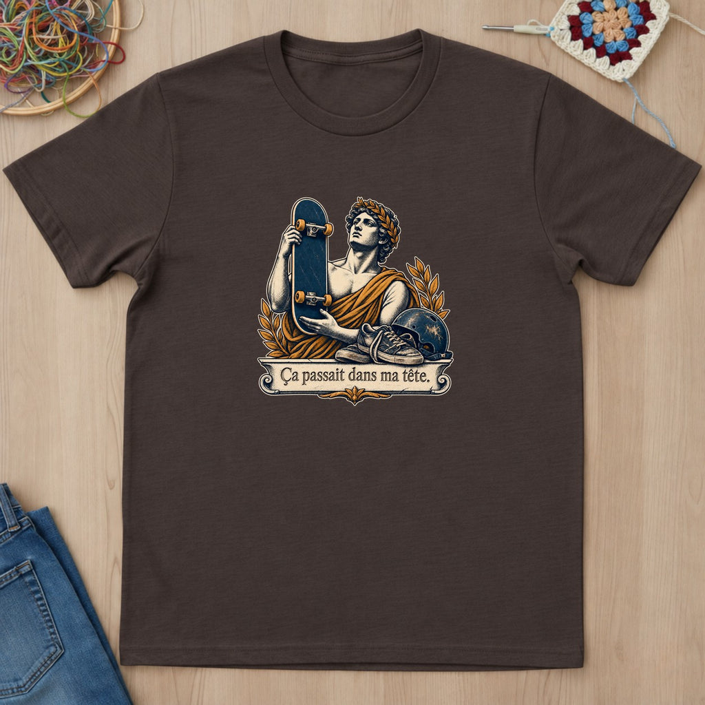 T-shirt mockup — Dark Chocolate