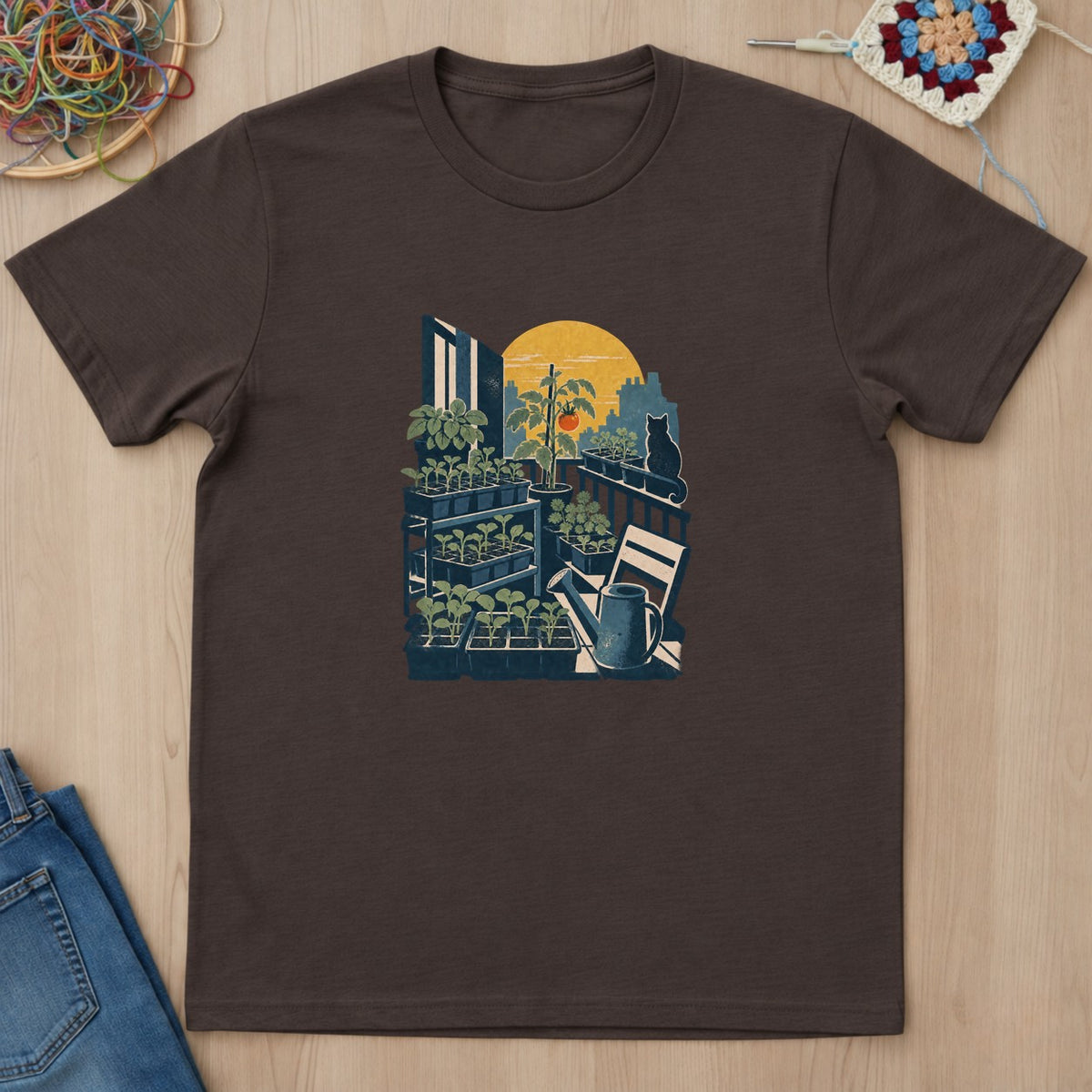 T-shirt mockup — Dark Chocolate