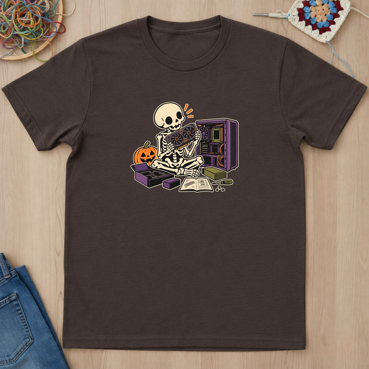 T-shirt mockup — Dark Chocolate