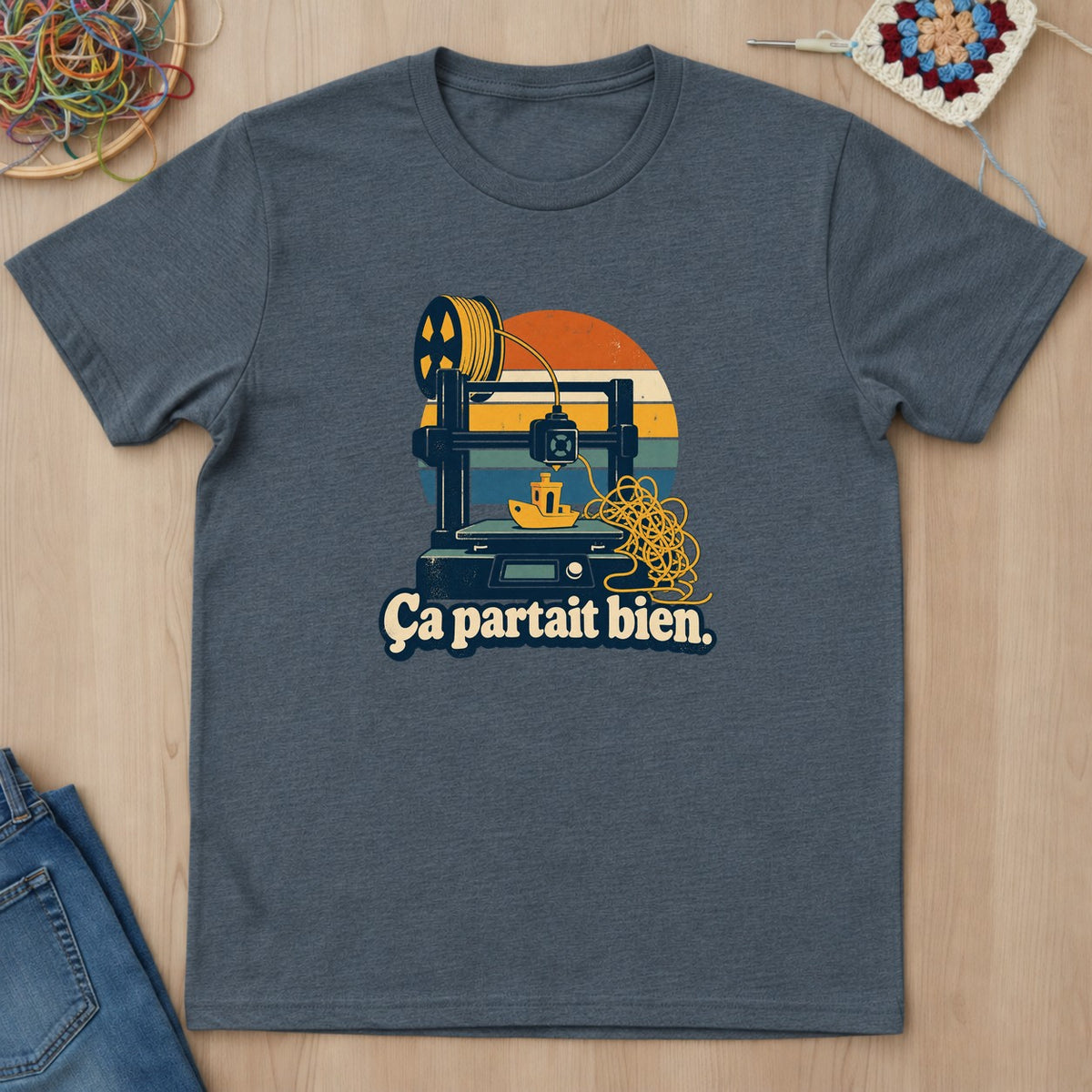 T-shirt mockup — Dark Heather