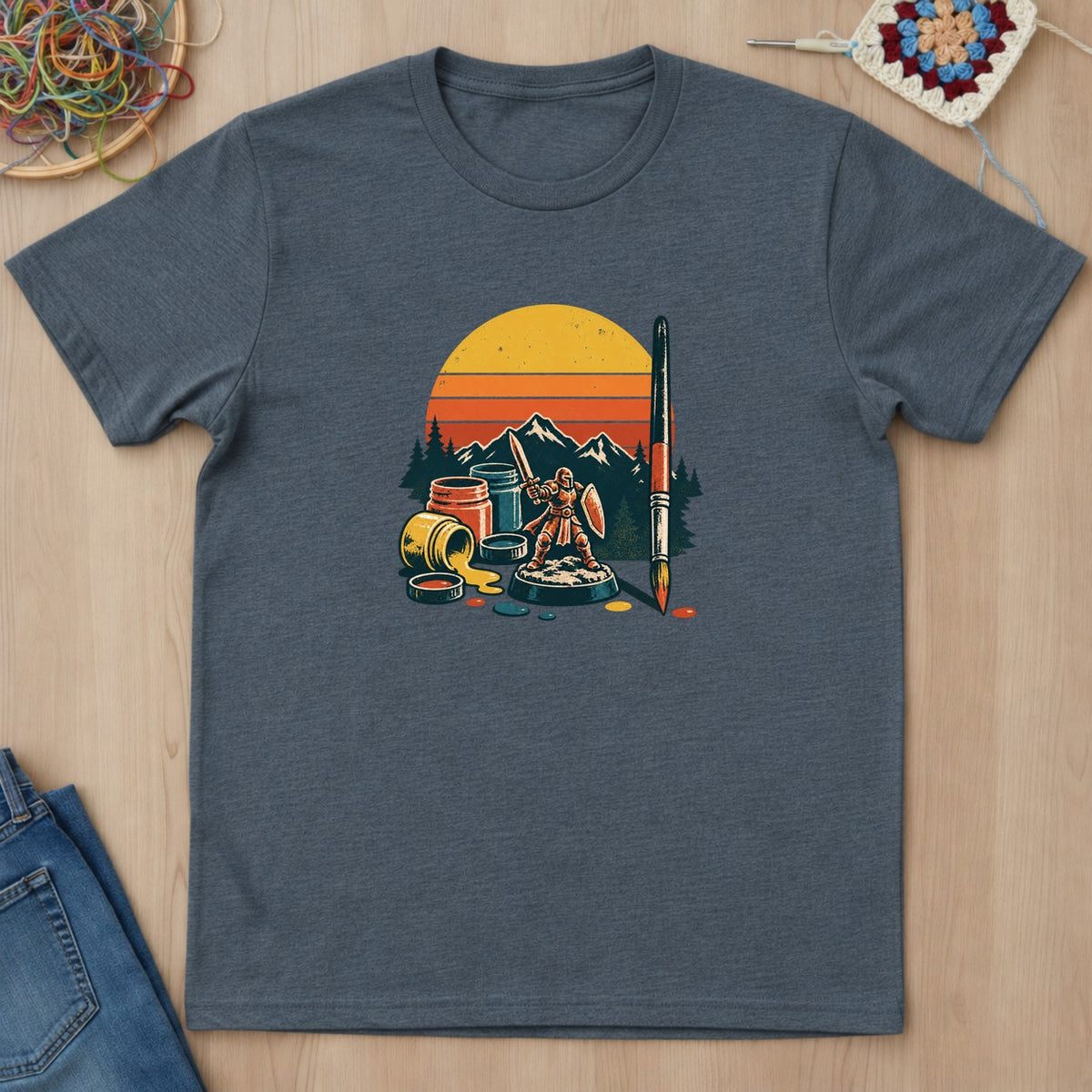 T-shirt mockup — Dark Heather