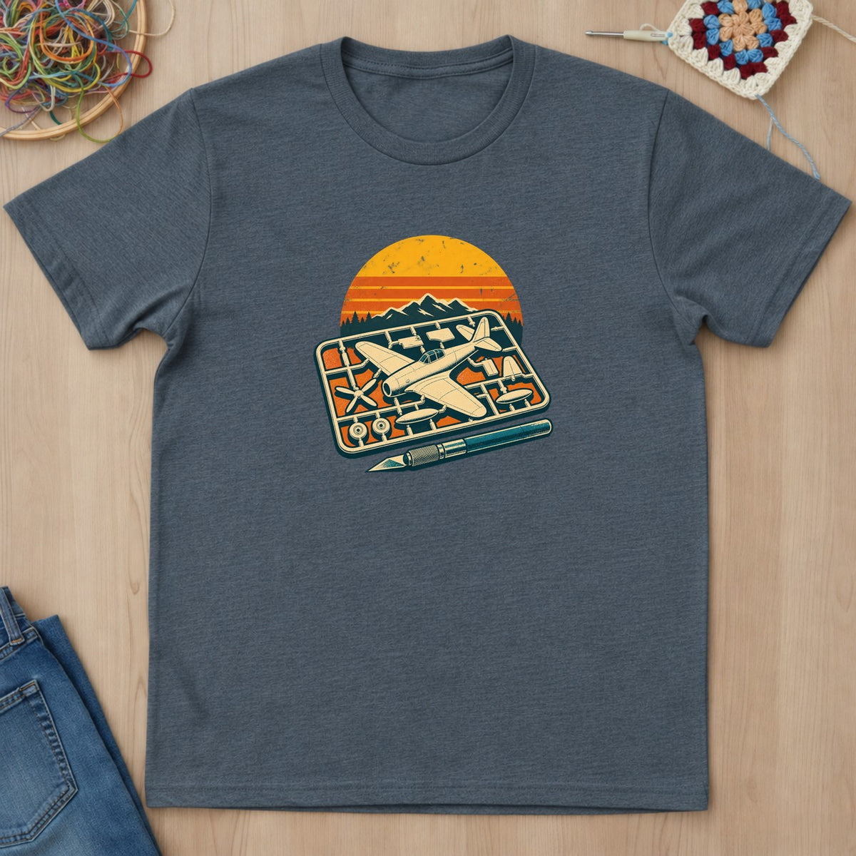 T-shirt mockup — Dark Heather
