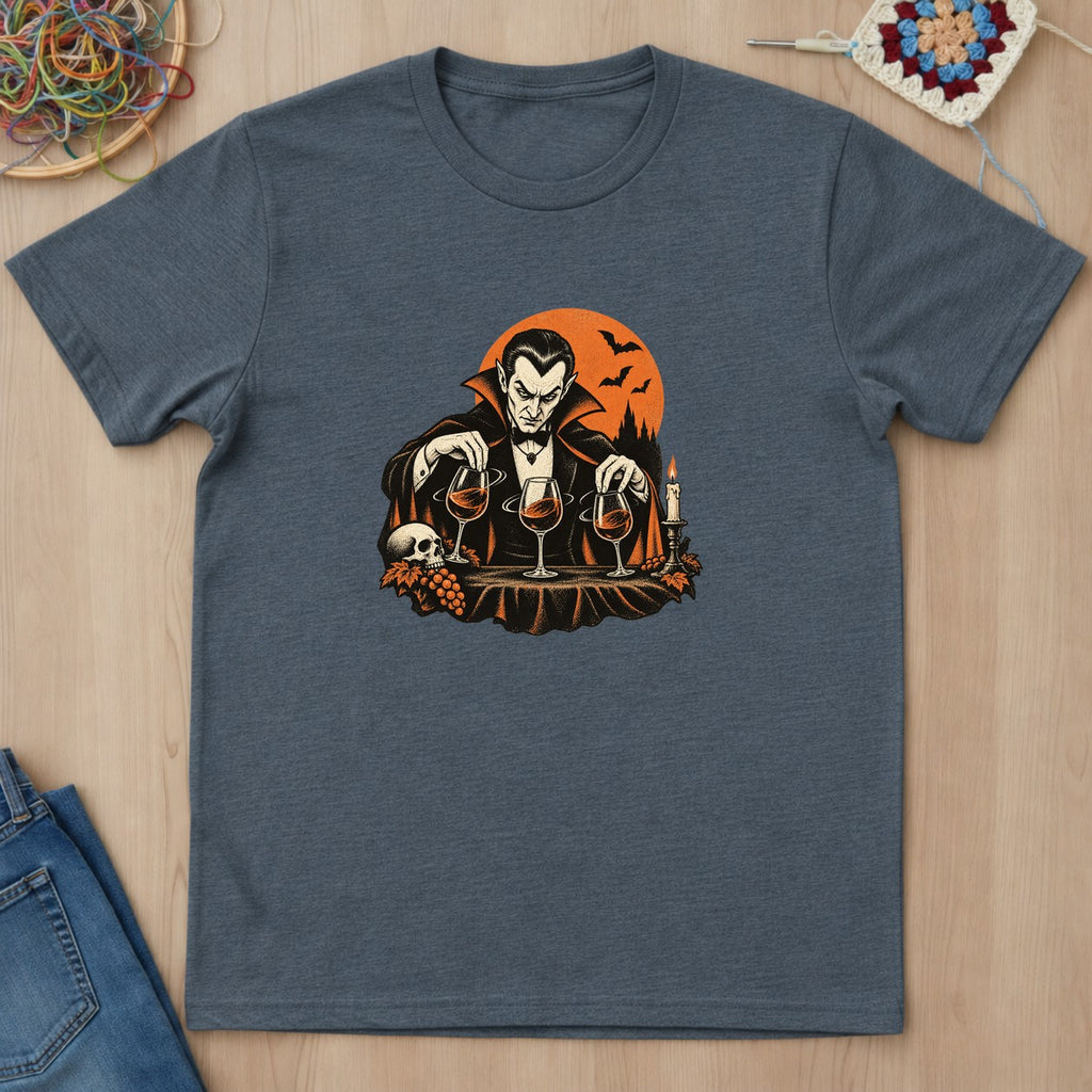 T-shirt gris foncé chiné présenté à plat