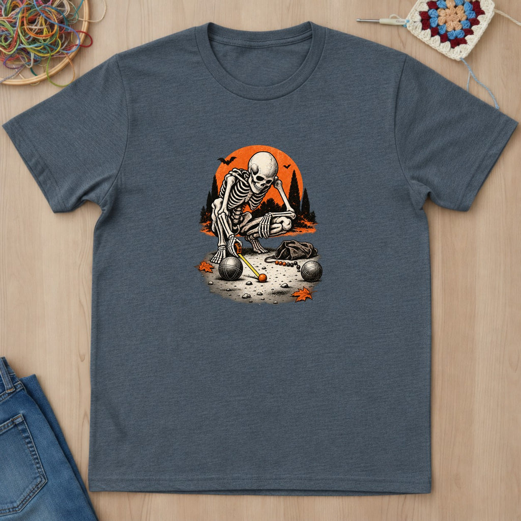 T-shirt gris foncé chiné présenté à plat