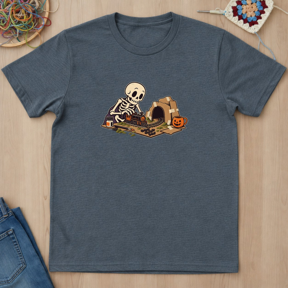 T-shirt mockup — Dark Heather