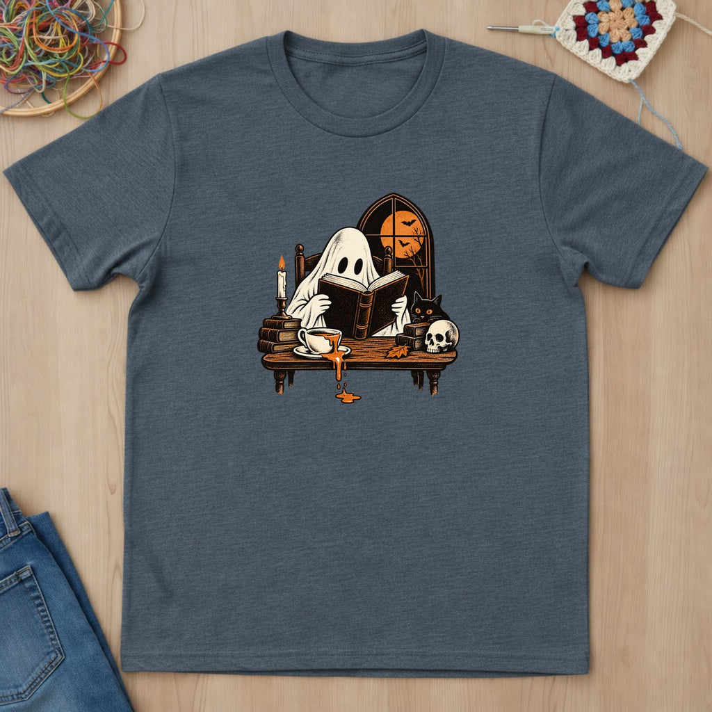 T-shirt gris foncé chiné présenté à plat