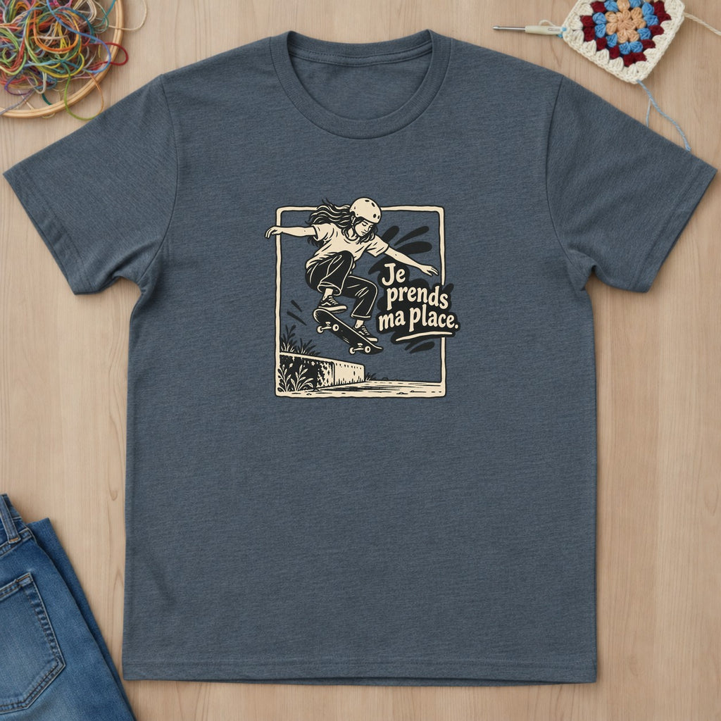 T-shirt mockup — Dark Heather