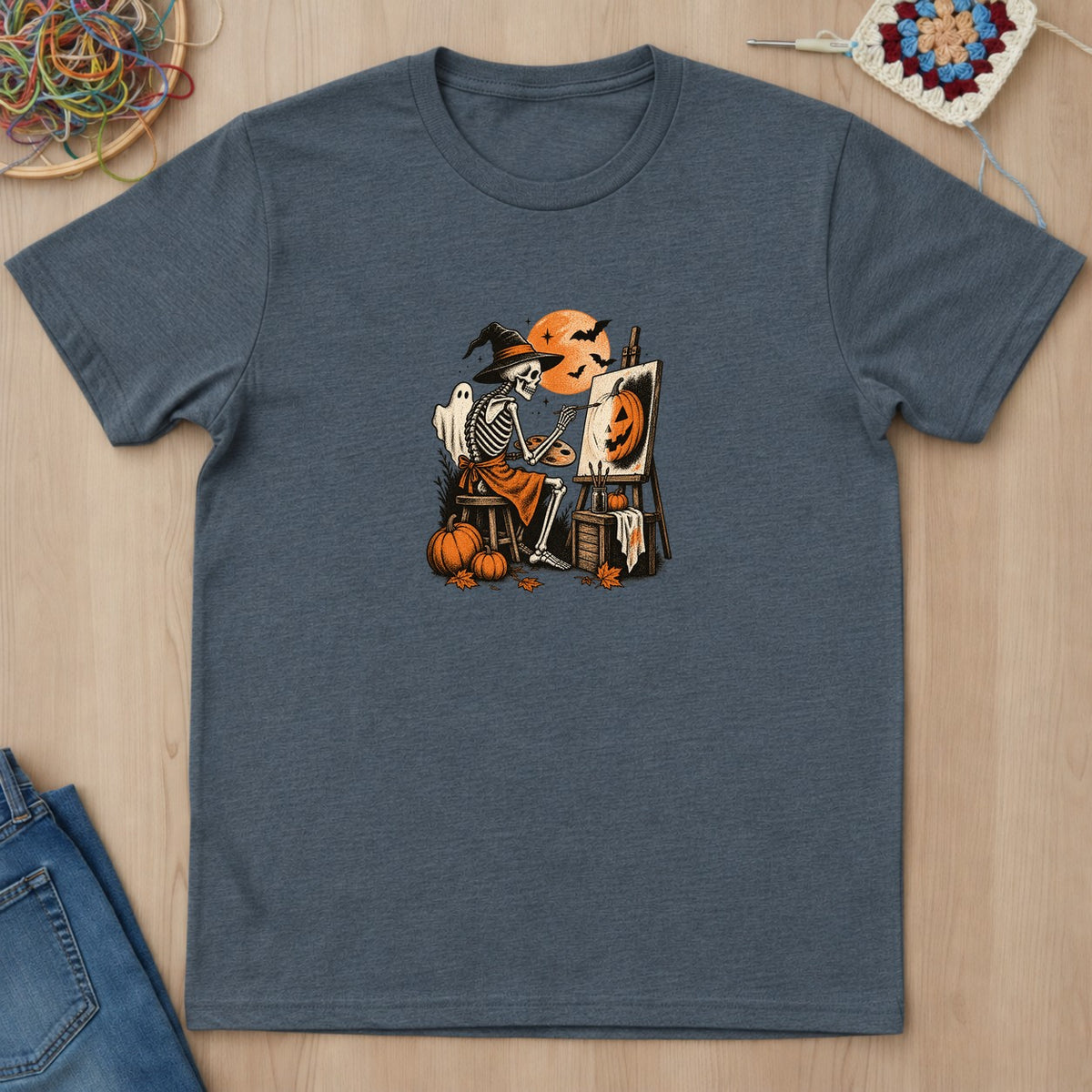 T-shirt mockup — Dark Heather