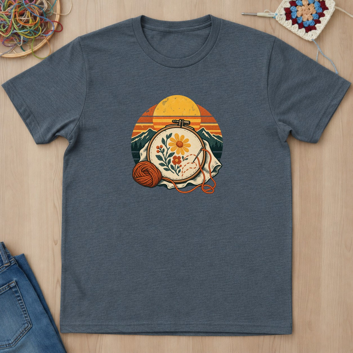 T-shirt mockup — Dark Heather