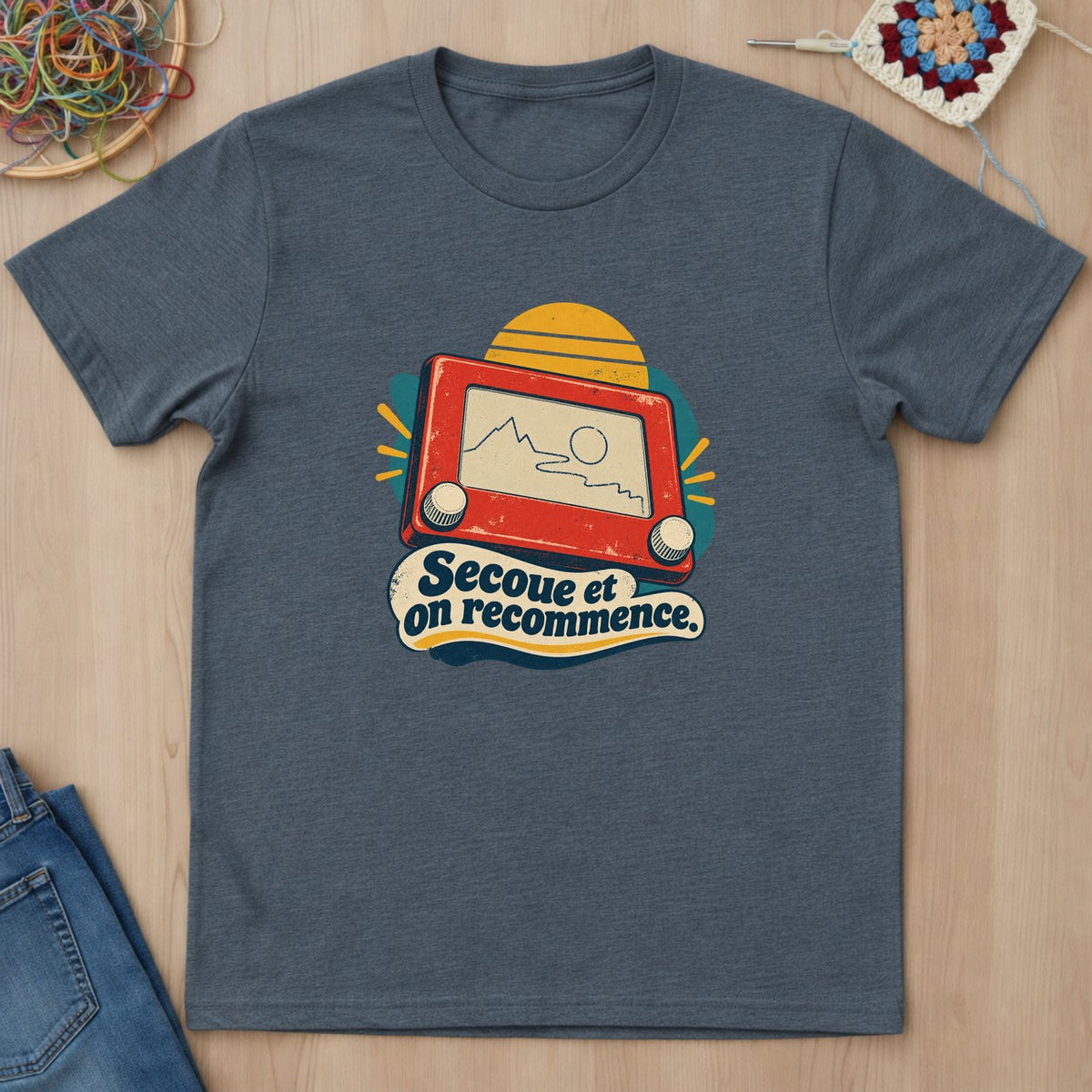 T-shirt mockup — Dark Heather