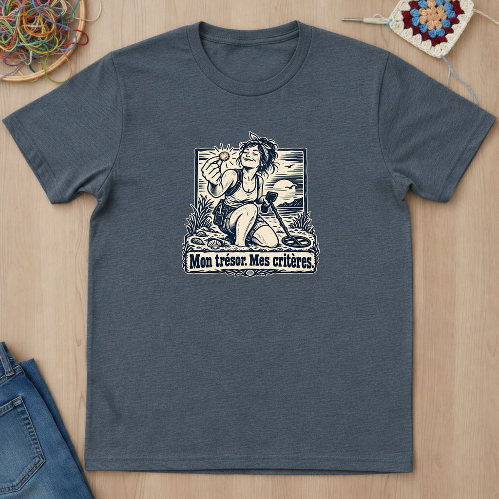 T-shirt mockup — Dark Heather