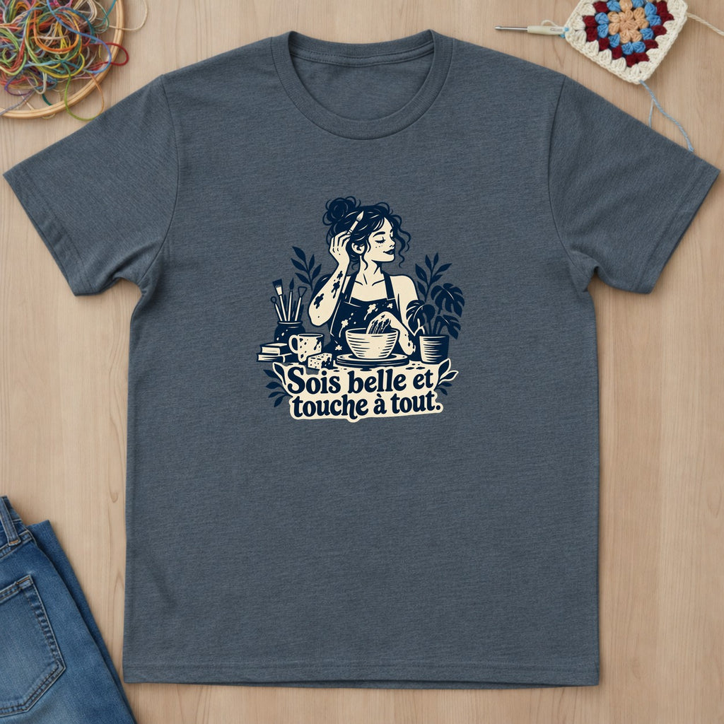 T-shirt mockup — Dark Heather