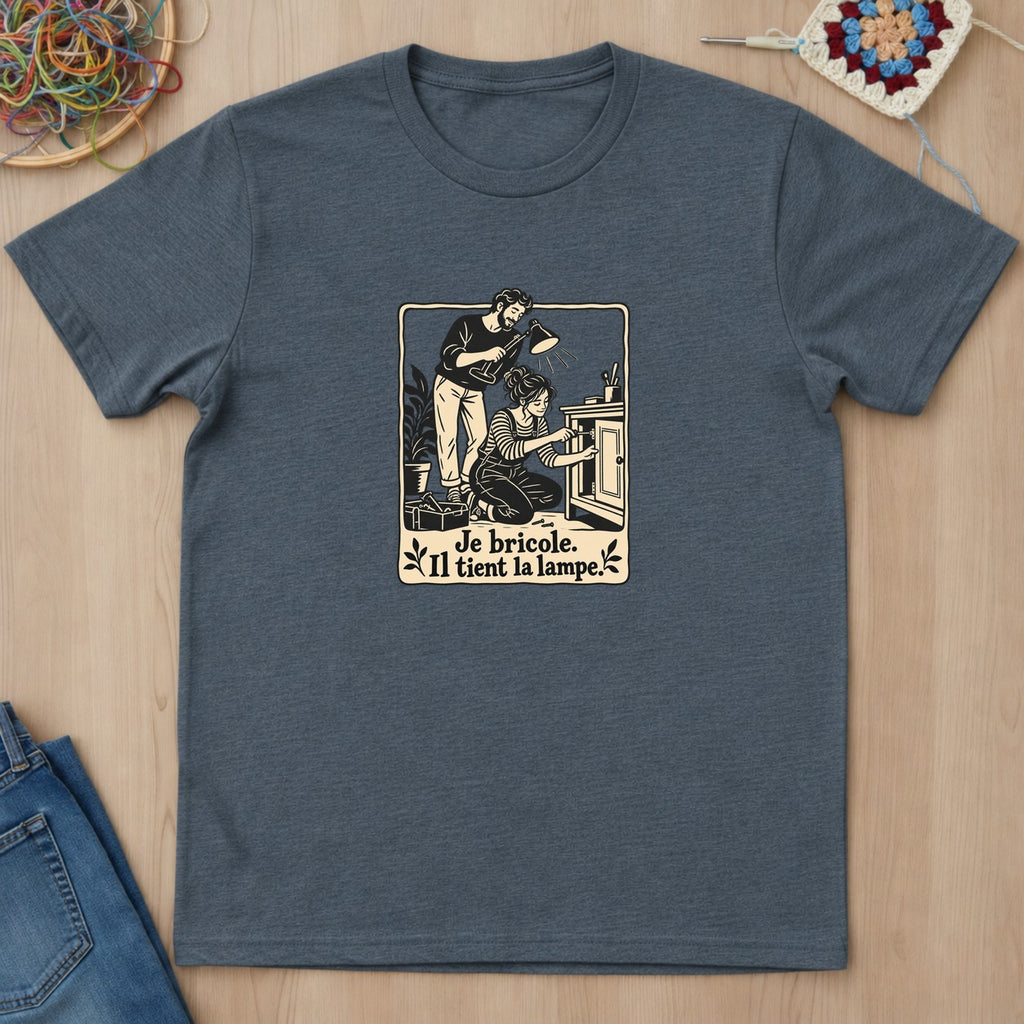 T-shirt mockup — Dark Heather